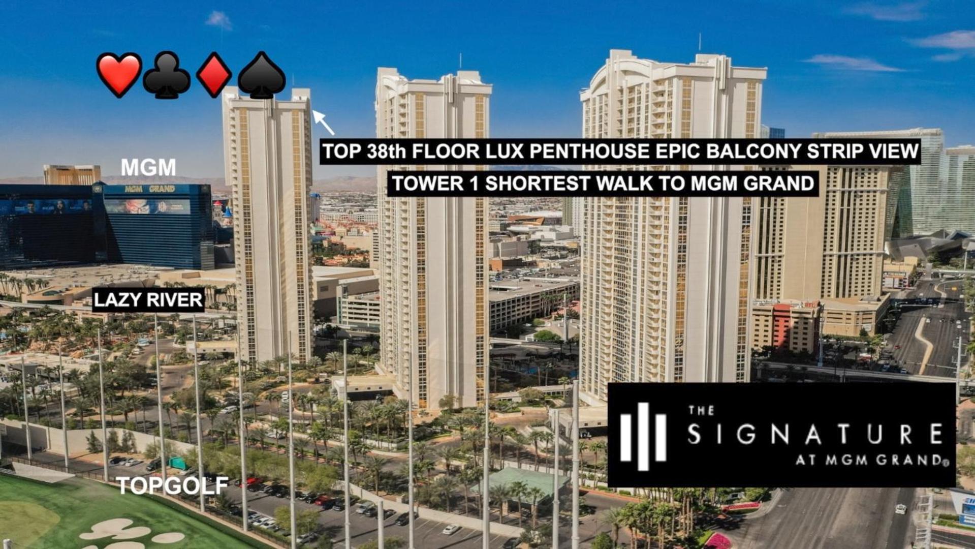 Signature Mgm Top 38Th Floor Penthouse Lux+ Best Balony Strip View Suite + No Resort Fee Лас-Вегас Екстер'єр фото